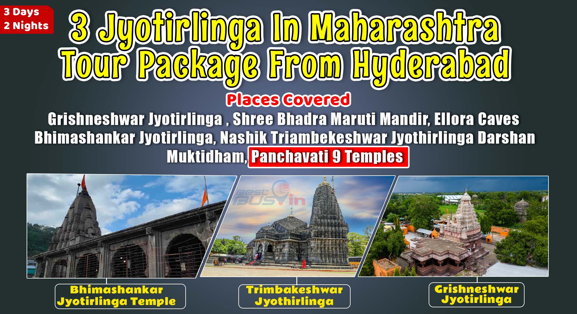3 Jyotirlinga In Maharashtra Tour Package From Hyderabad