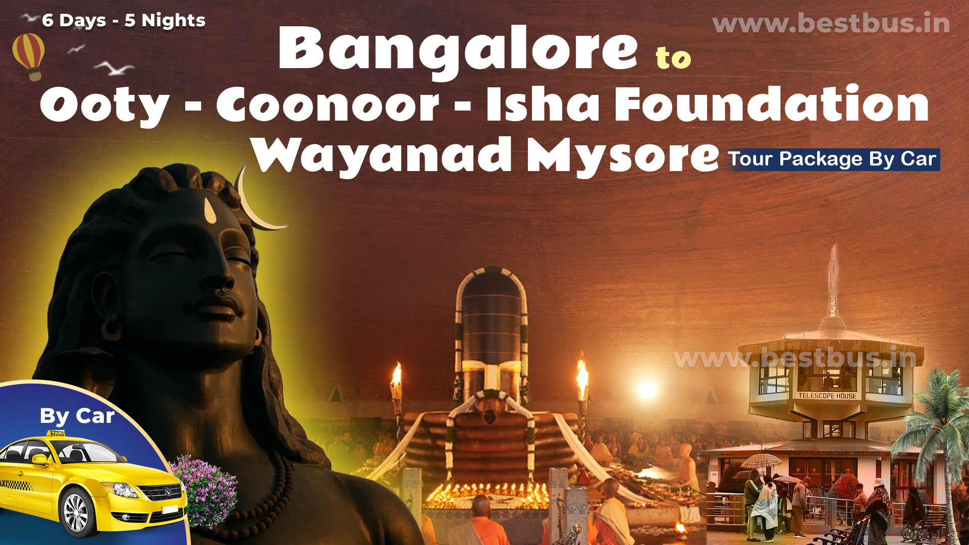 Bangalore To Ooty Coonoor Isha Foundation Wayanad Mysore