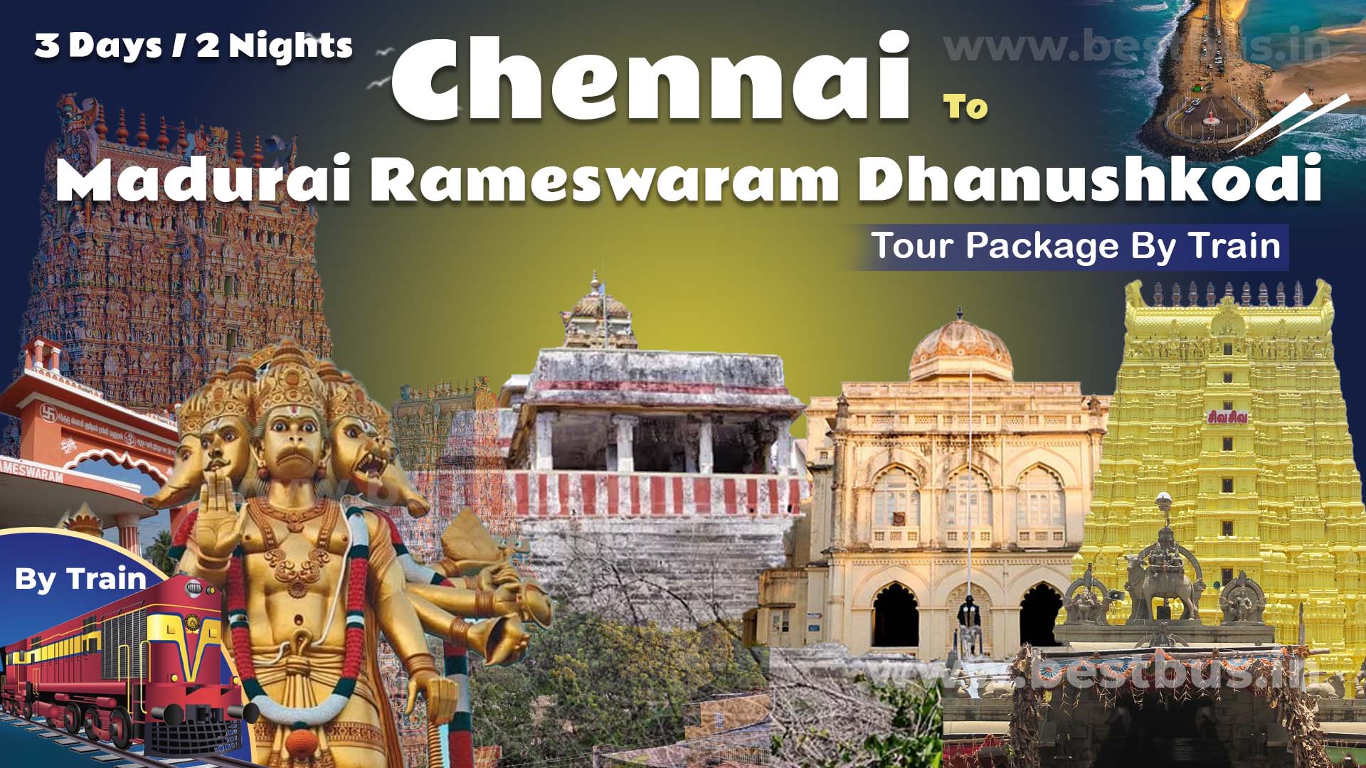 Chennai To Madurai Rameswaram Dhanushkodi Tour Package By Train