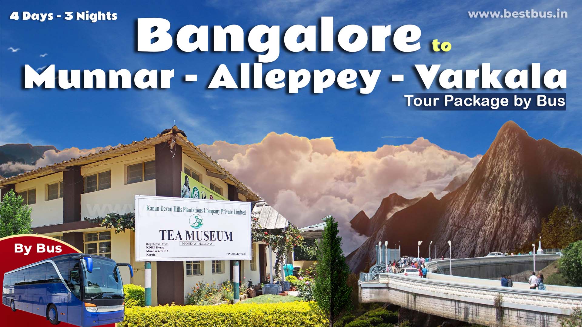 Munnar Alleppey Varkala Tour Package From Bangalore