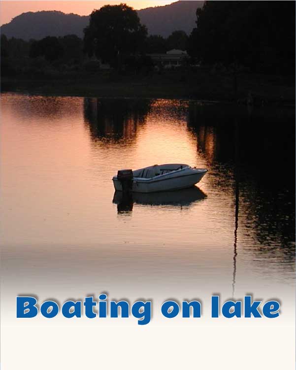 Boating on lake