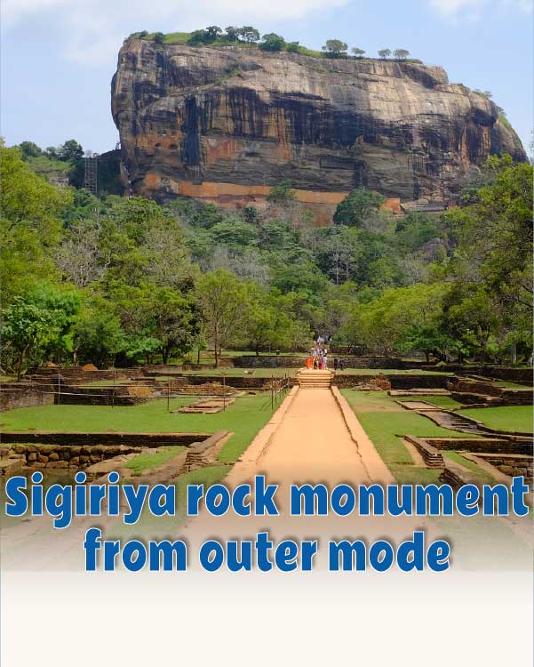Sigiriya rock monument from outer mode