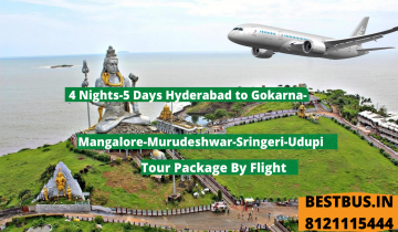  4 Nights-5 Days Hyderabad to Gokarna-Mangalore-Murudeshwar-Sringeri-Udupi Tour Package By Flight