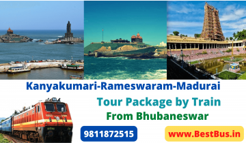  Bhubaneswar to Kanyakumari-Rameswaram-Madurai Tour Package By Train