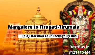  Mangalore to Tirupati-Tirumala Balaji Darshan Tour Package By Bus