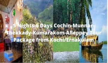 5 Nights-6 Days Cochin-Munnar-Thekkady-Kumarakom-Alleppey Tour Package from Kochi/Ernakulam