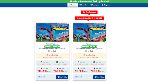 Step 2 - Choose Entry Ticket Package