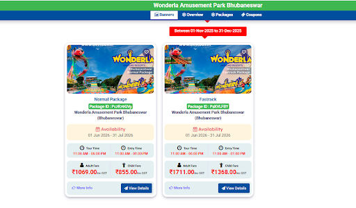 Step 2 - Choose the entry ticket package