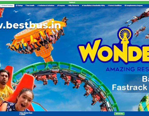 Step 4 - Click on Bangalore Wonderla book now