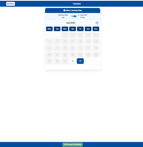 Step 5 - Choose Bangalore Wonderla Visit Date