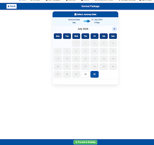 Step 5 - Choose Kochi Wonderla Visit Date