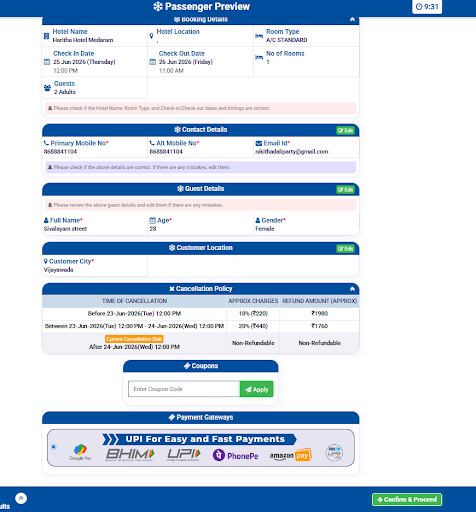 Step 5 - Check All Details Again & Proceed to Payment