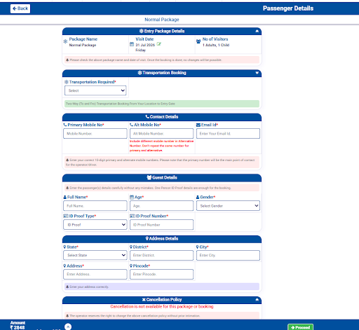 Step 7 - Enter contact details & passenger details